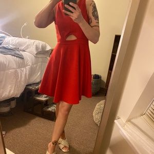 Red cutout dress
